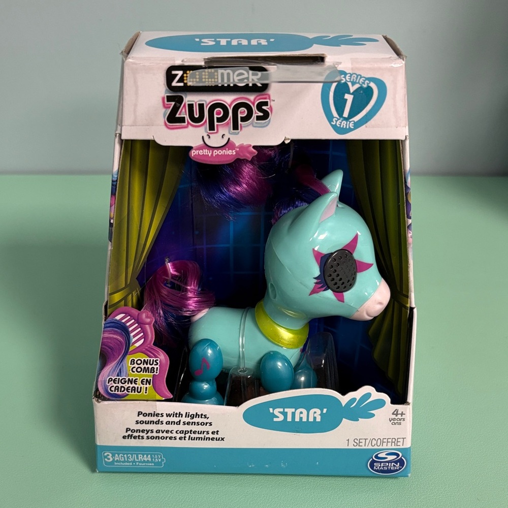 Zoomer Zupps Tiny Unicorns Star, Interactive Unicorn with Light-up Horn Kids Toy